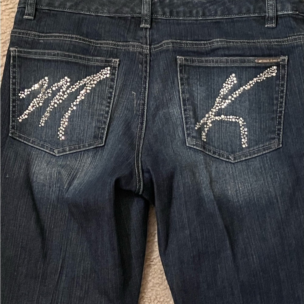 Michael Kors Blue Flare Wide Leg Jeans - Picture 3 of 4